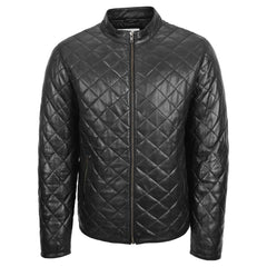 Men’s Quilted Anorak Leather Jacket in Black – Jeff Style Outdoor Fashion | Regals Leather