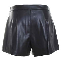 Faux Leather Short For Women's Gold-tone Metal Hardware