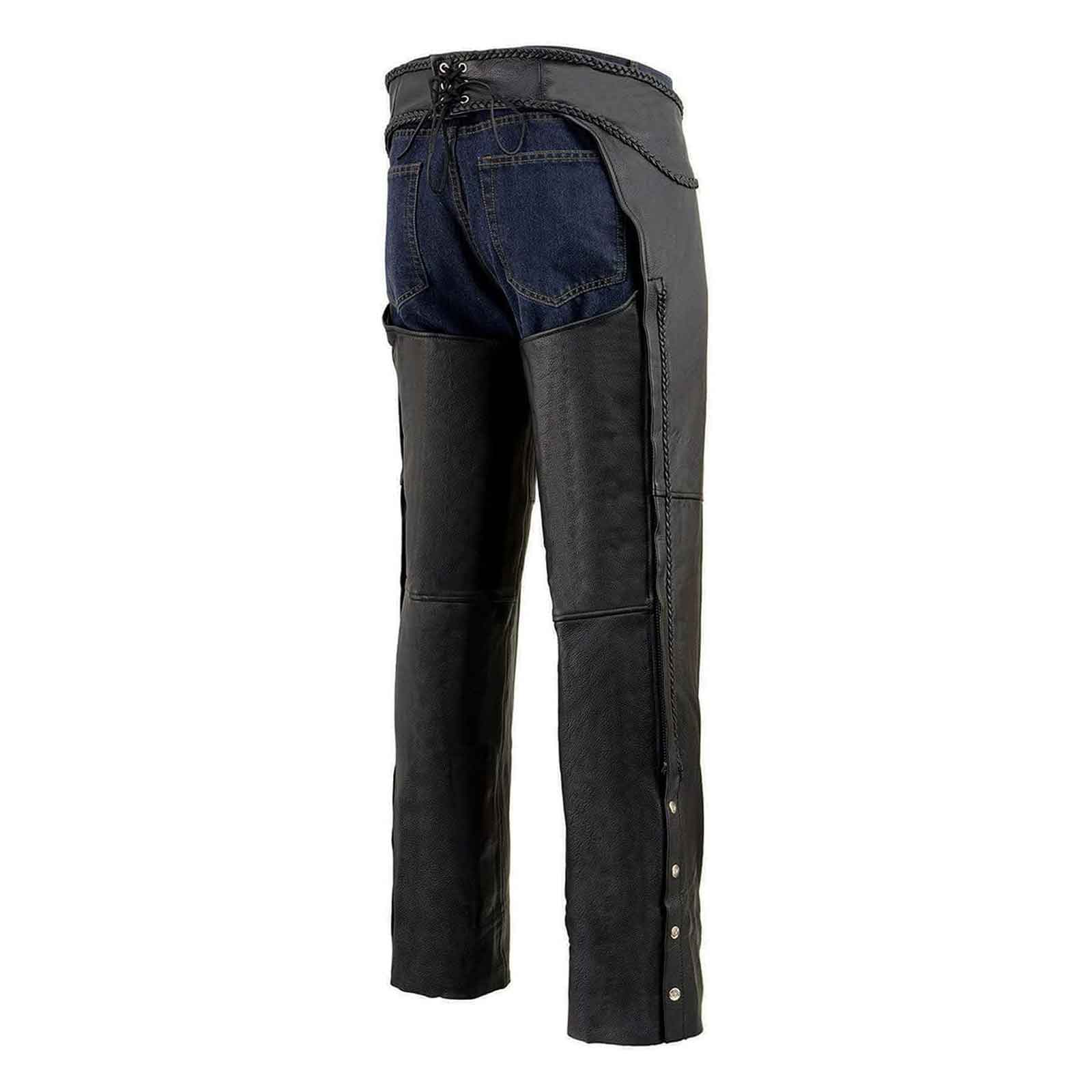 Men's Motorcycle Premium Multi pocket Leather Cowboy Biker Chaps Pants