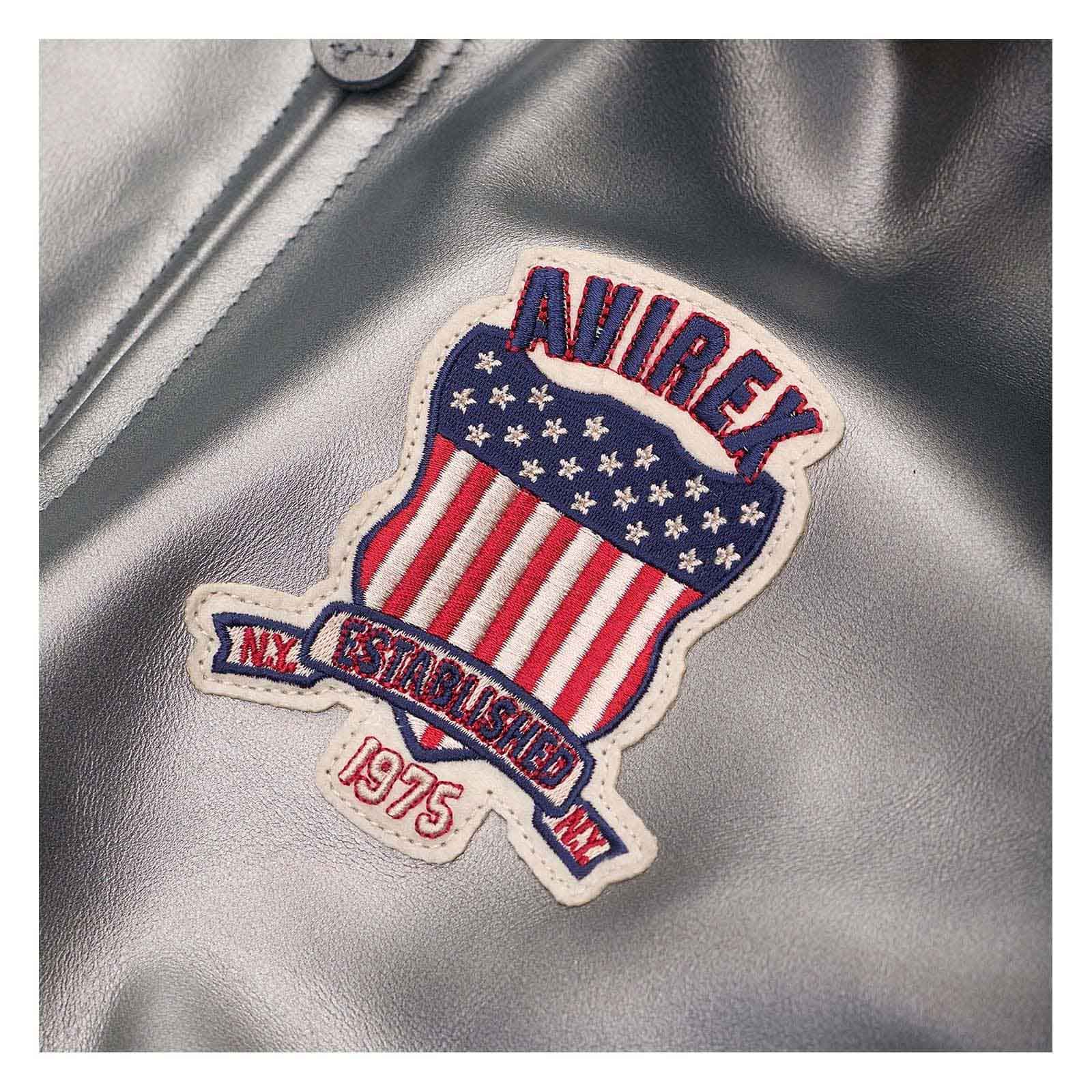 Handmade Men’s Avirex Leather Jacket Silver Leather Bomber Jacket Iconic Style