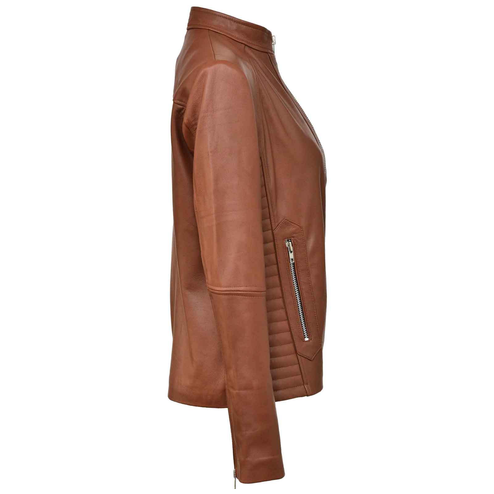 Regals Leather Breathable Lightweight Women's Brown Leather Jacket