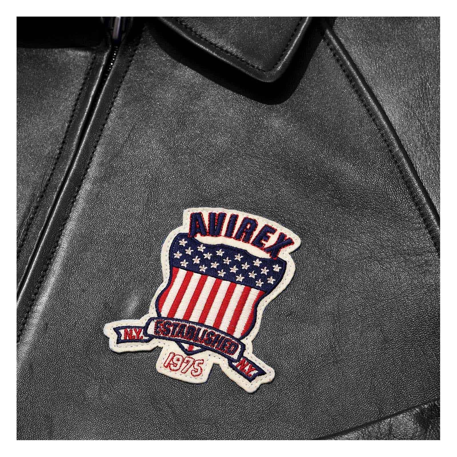 Best Seller Men’s Iconic Avirex Leather Jacket Black Leather Bomber Jacket Aviator Style