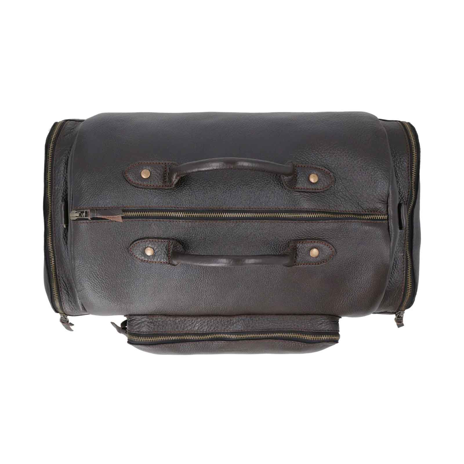 Men’s Genuine Leather Gym Bag – Premium Duffel Bag for Travel, Overnight & Weekend Trips