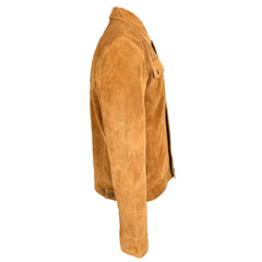 Men’s Real Suede Trucker Jacket – Lee Rider Style Timmy Tan Leather Jacket