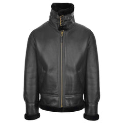 Men’s Classic B3 Original Sheepskin Jacket – Black Aviator Bomber Coat | Regals Leather