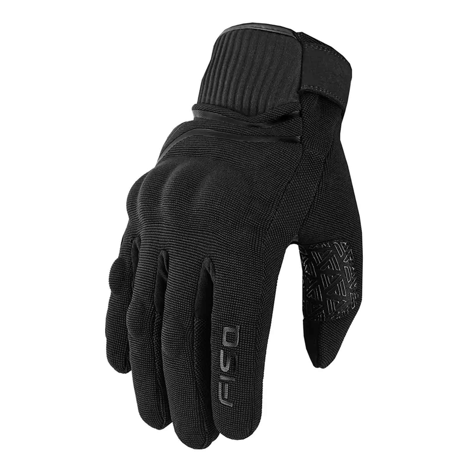 FISA Sandro Guantes de Verano para Hombre Negros – Guantes de Moto de Cuero Transpirable