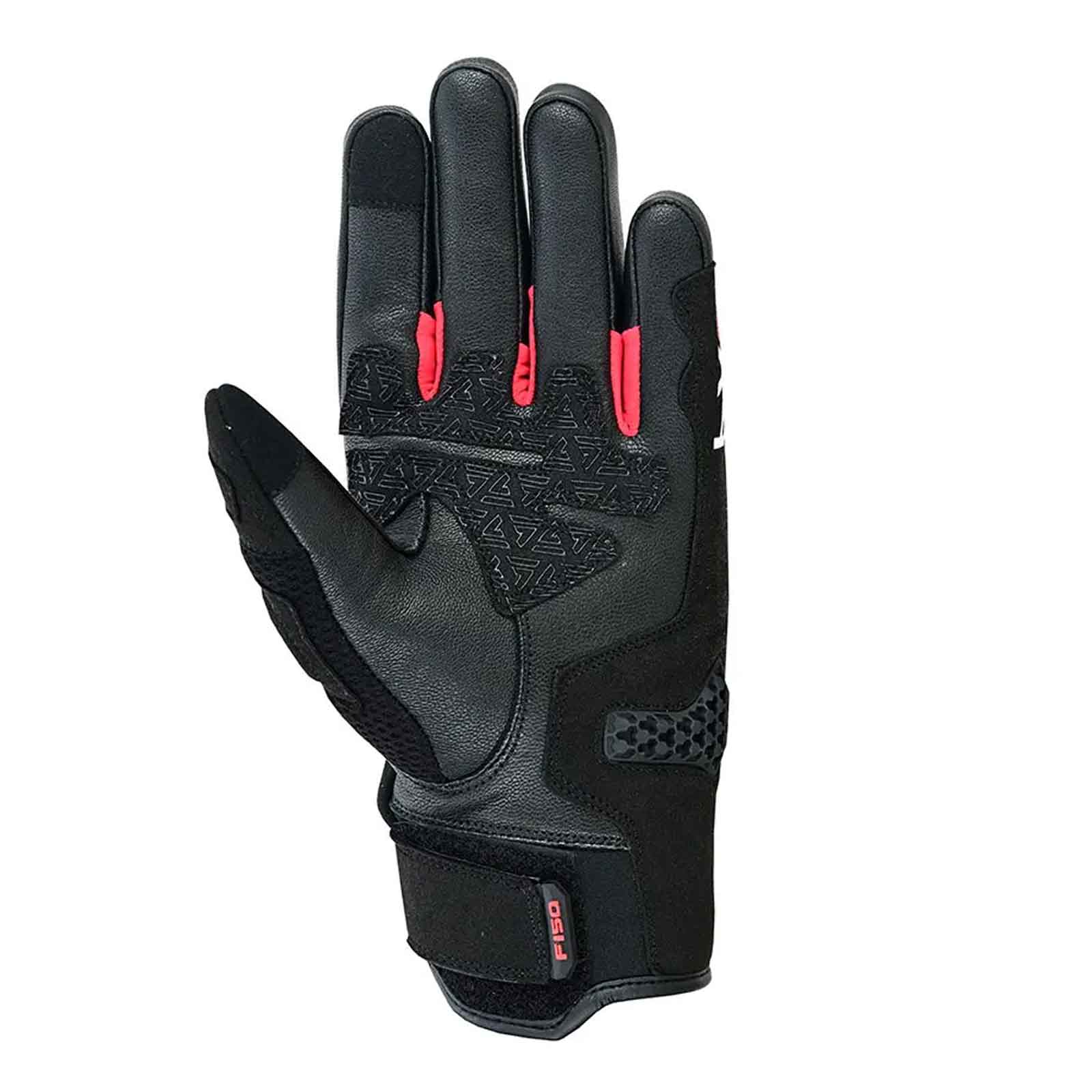 Guantes de moto de piel de cabra FISA FX3 Blancos/Rojos