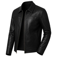 Regals Leather Mark Men's Harrington Black Lambskin Leather Jacket