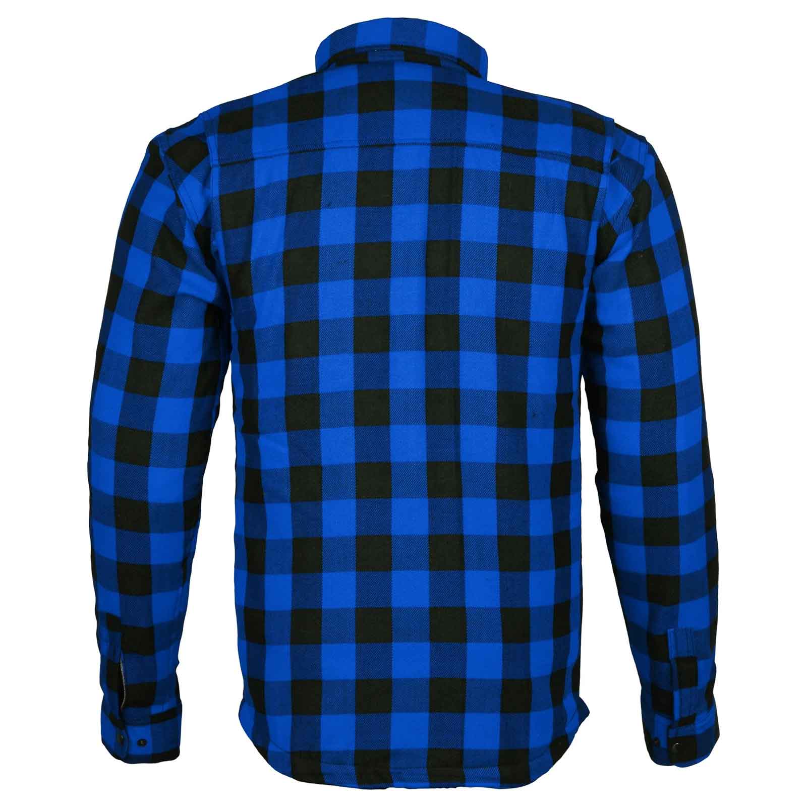Exo Protective Kevlar® Motorcycle Flannel Blue/Black – CE Approved Riding Shirt