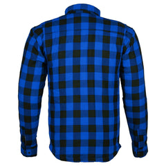 Exo Protective Kevlar® Motorcycle Flannel Blue/Black – CE Approved Riding Shirt