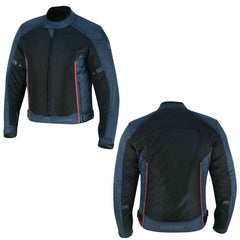 MZONE Ashton Summer Jacket – Black/Blue Motorcycle Gear with CE Protection