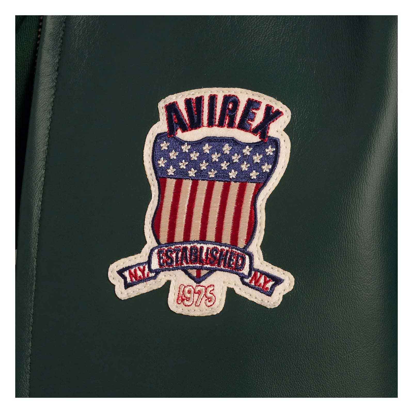 Best Seller Men’s Iconic Avirex Leather Jacket Dark Green Leather Bomber Jacket Aviator Style