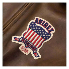 Handmade Men’s Iconic Avirex Leather Jacket Brown Leather Bomber Jacket Aviator Style