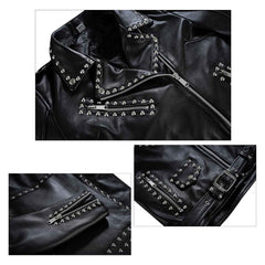 High Quality Iron Stud Women’s Studded Leather Biker Jacket