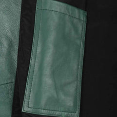 Regals Leather Genuine Women's Green Real Leather Car Coat