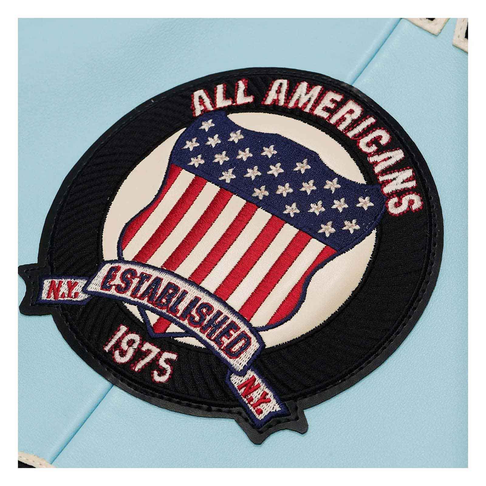 Top Quality Men’s Avirex Leather Jacket Light Blue Leather Bomber Flight Jacket