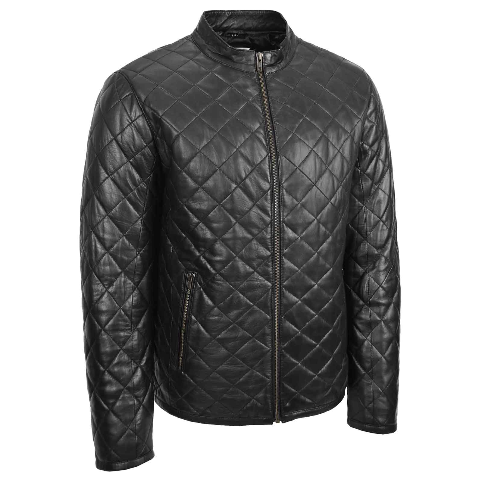 Men’s Quilted Anorak Leather Jacket in Black – Jeff Style Outdoor Fashion | Regals Leather