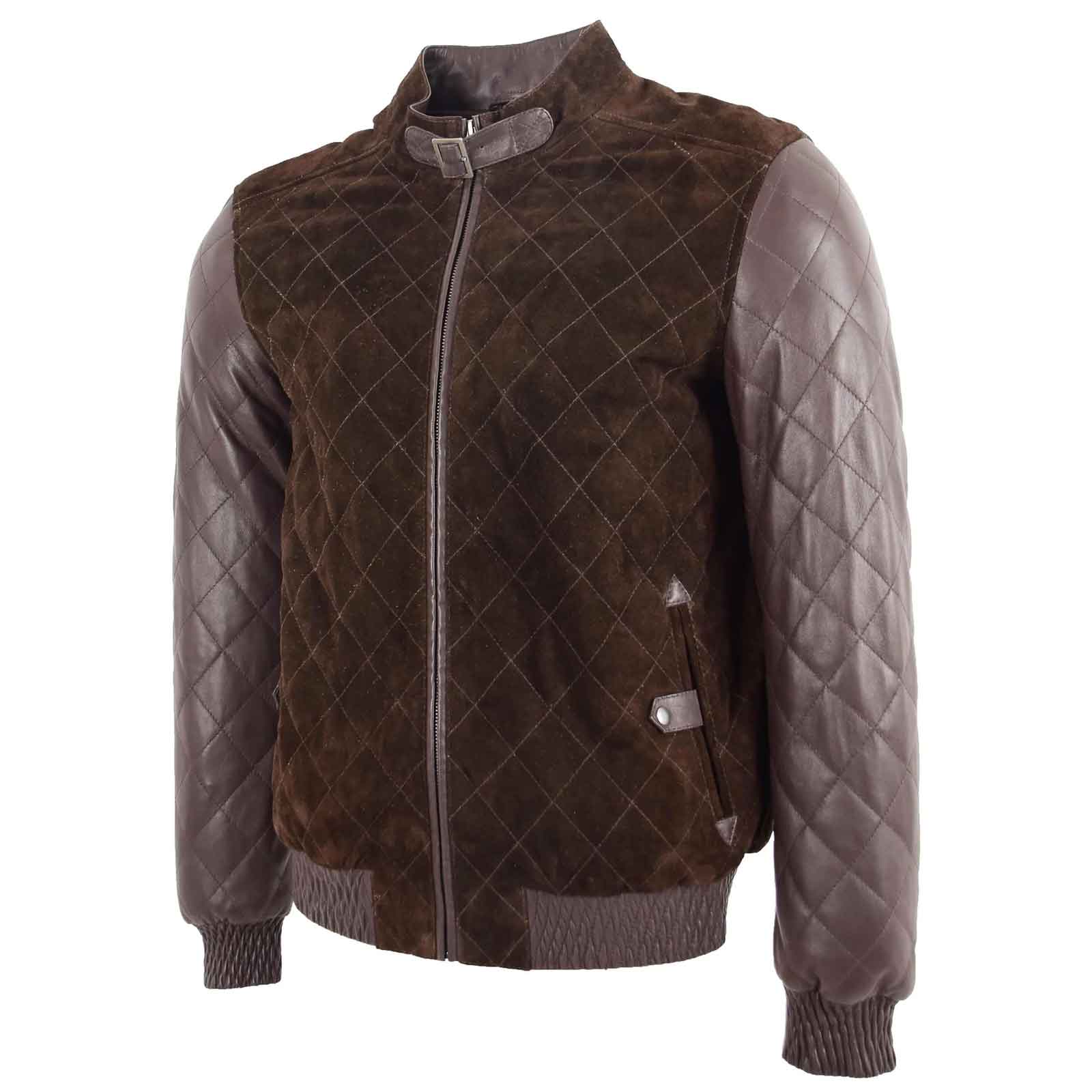 Men’s Leather and Suede Bomber Varsity Jacket – Bradley Brown Classic