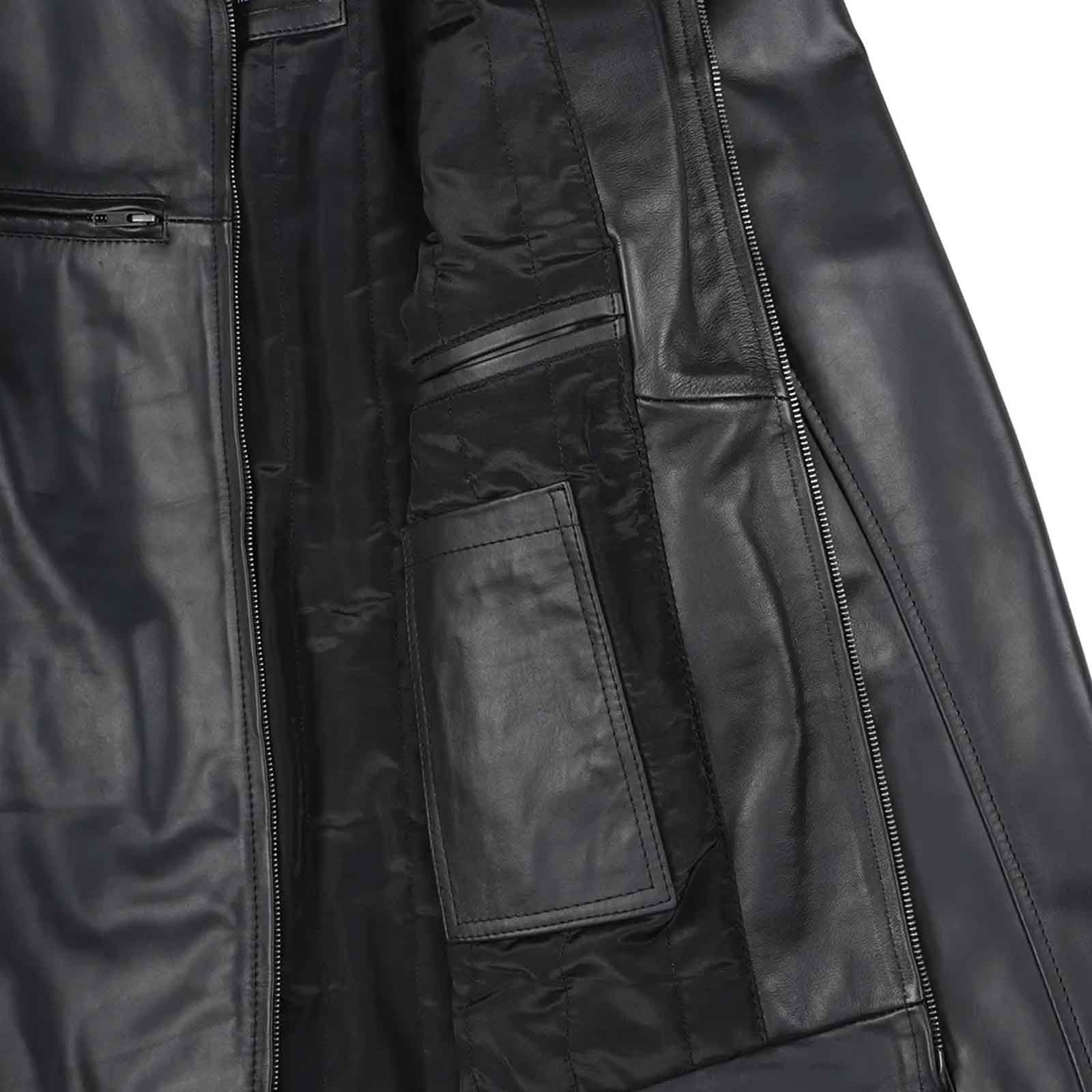 Regals Leather Men's Black Cafe Racer Real Leather Jacket