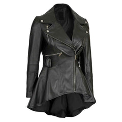Gonzalez Fashion Lambskin Peplum Leather Biker Jacket | Regals Leather