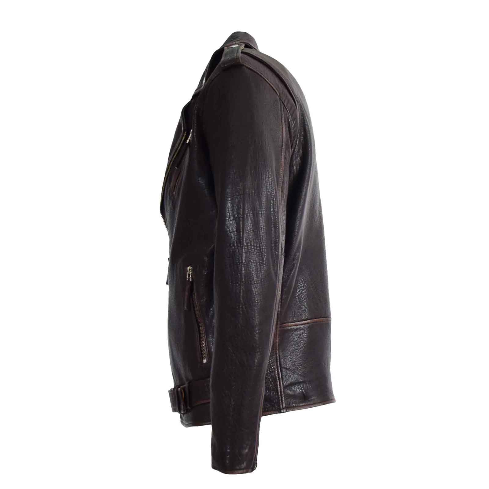 Men’s Real New Zealand Leather Biker Jacket – Brando Style Zip Nelson | Regals Leather