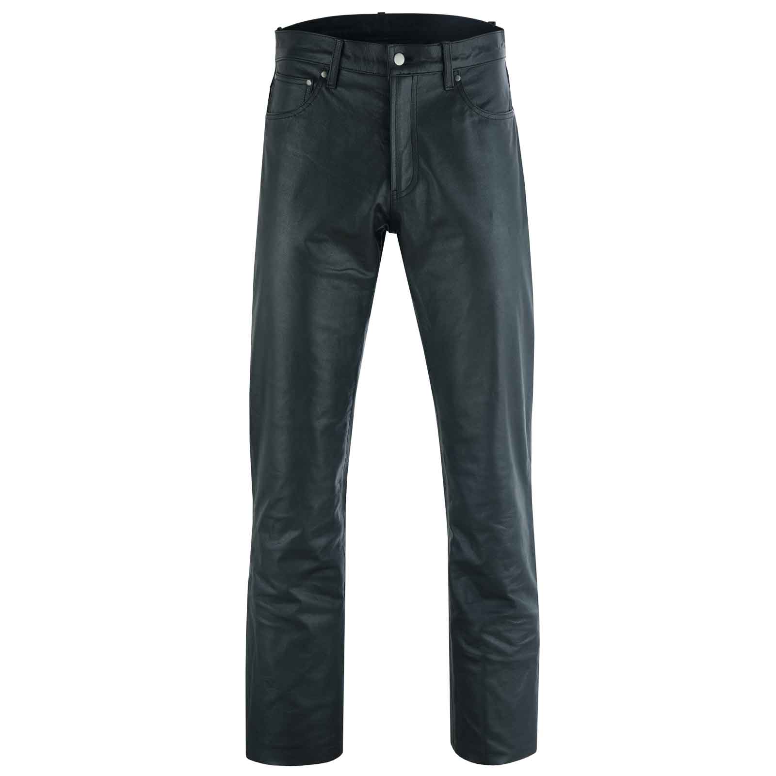 High Quality Women's Classic 5 Pocket Black Casual Motorcycle Leather Pants