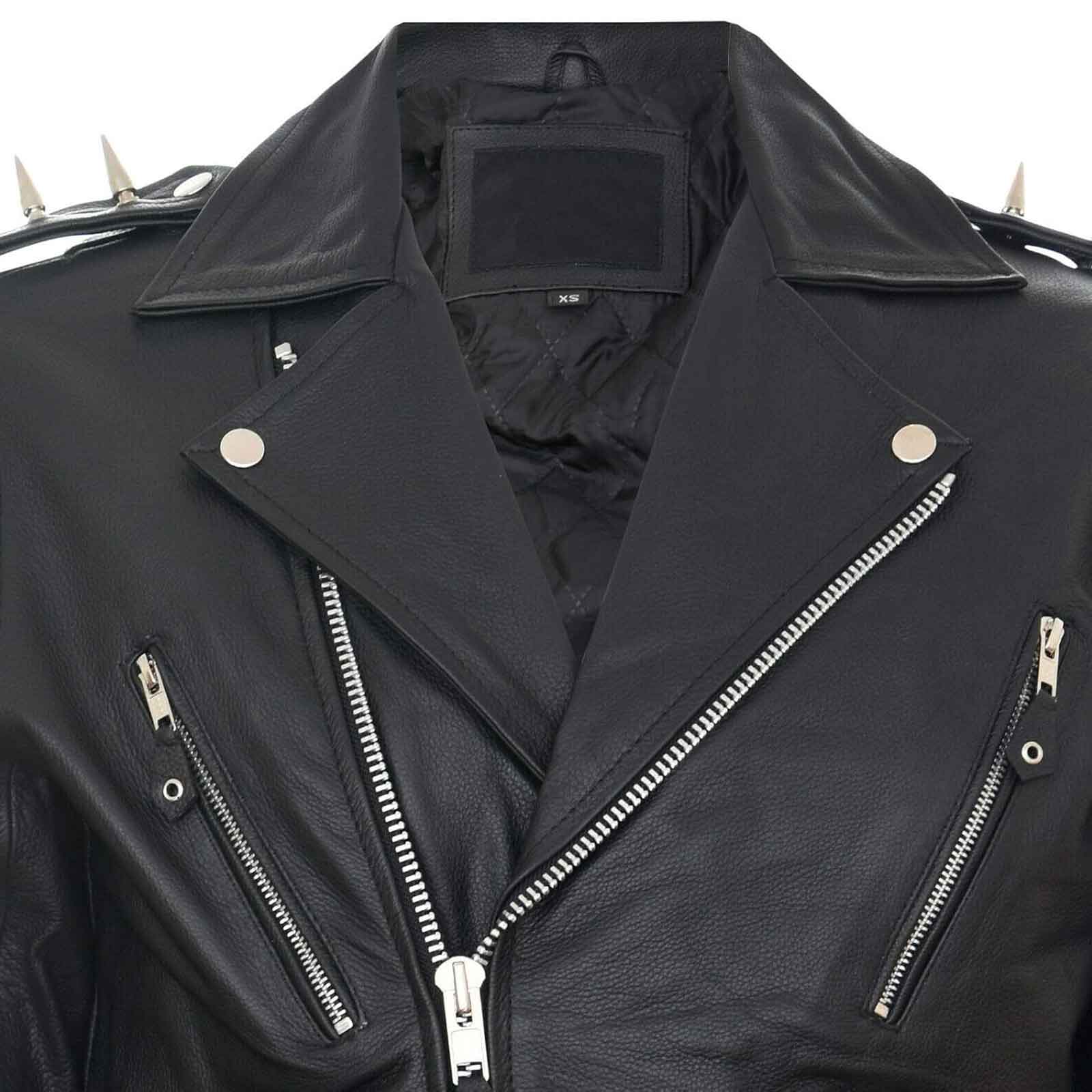 Classic Vintage Leather Biker Jacket for Men – Fringe, Studded & Tassel Design