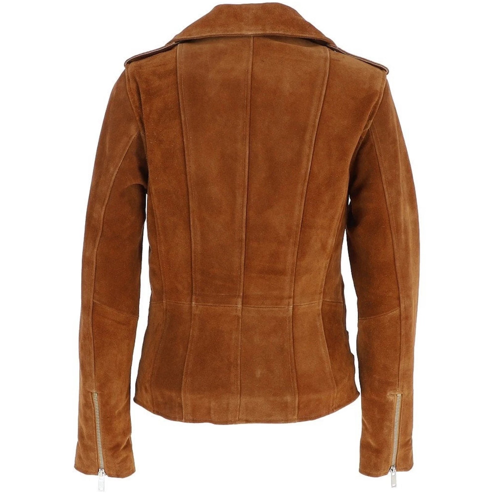 Women's Vintage Brown Suede Biker Jacket – 90s Style Handmade Leather Coat, Fully Lined, Perfect Gift