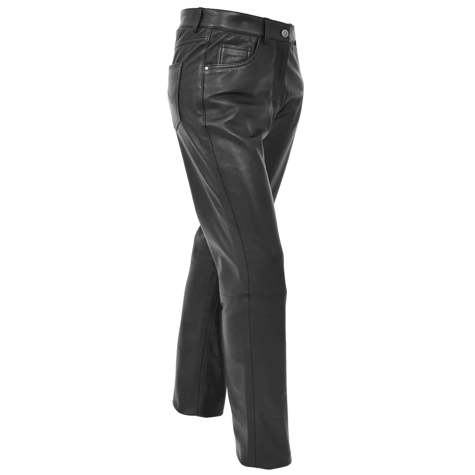 Best Quality Ladies Leather Slim Fit Trousers Black