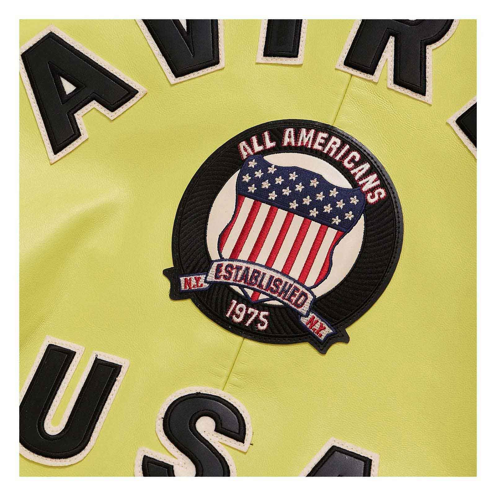 Handmade Men’s Iconic Avirex Leather Jacket Lime Green Leather Bomber Flight Jacket