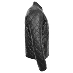 Men’s Quilted Anorak Leather Jacket in Black – Jeff Style Outdoor Fashion | Regals Leather