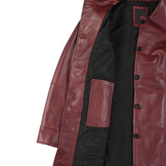 Regals Leather Kandis Women's Burgundy Genuine Leather Car Coat