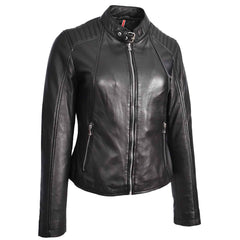 Stylish Sophia Black Women’s Genuine Leather Biker Jacket – Regals Leather