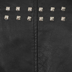 Women’s Black Cropped Leather Biker Jacket | Genuine Cowhide Short Moto Coat