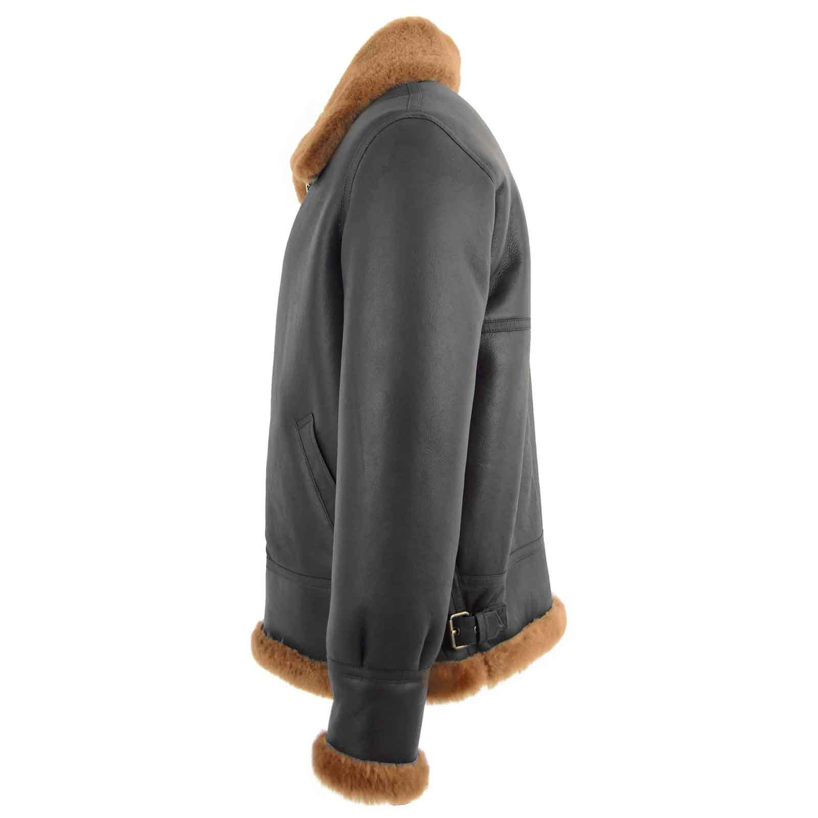 Classic B3 Sheepskin Bomber Jacket for Men – Brown Ginger Leather Aviator