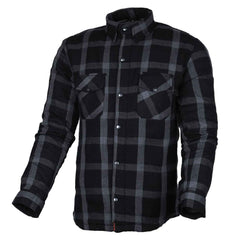 Exo Protective Motorcycle Flannel Shirt Grey/Black – DuPont™ Kevlar® Lined | Regals Leather
