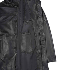 Bristol Men's Real Lambskin Black Leather Car Coat Stylish Long Jacket for Men's