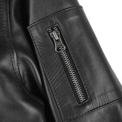 Regals Leather Men's Black Real Cowhide Leather Bomber Jacket