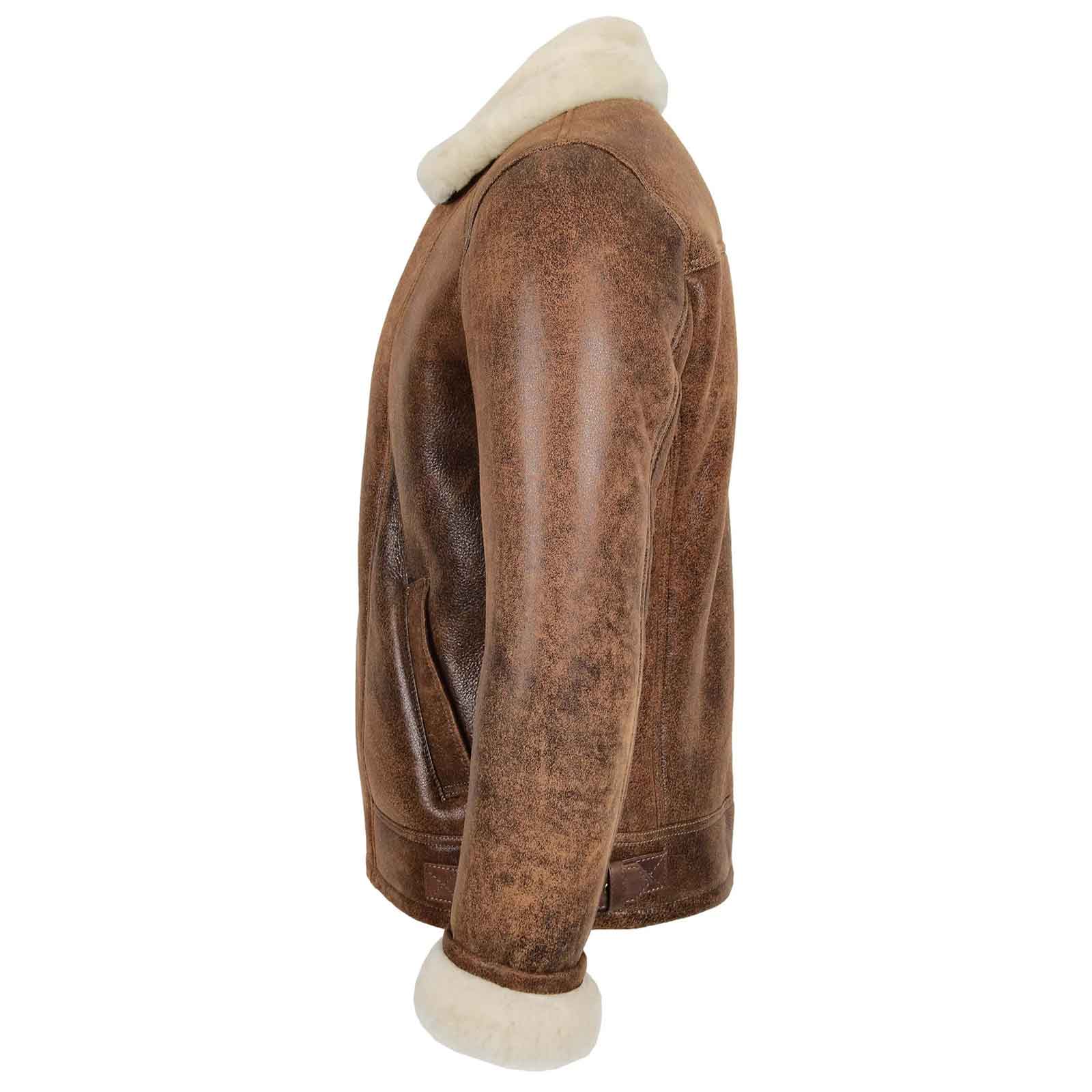Men’s Vintage Brown Sheepskin Aviator Jacket | Blen Pilot Flight Leather Jacket