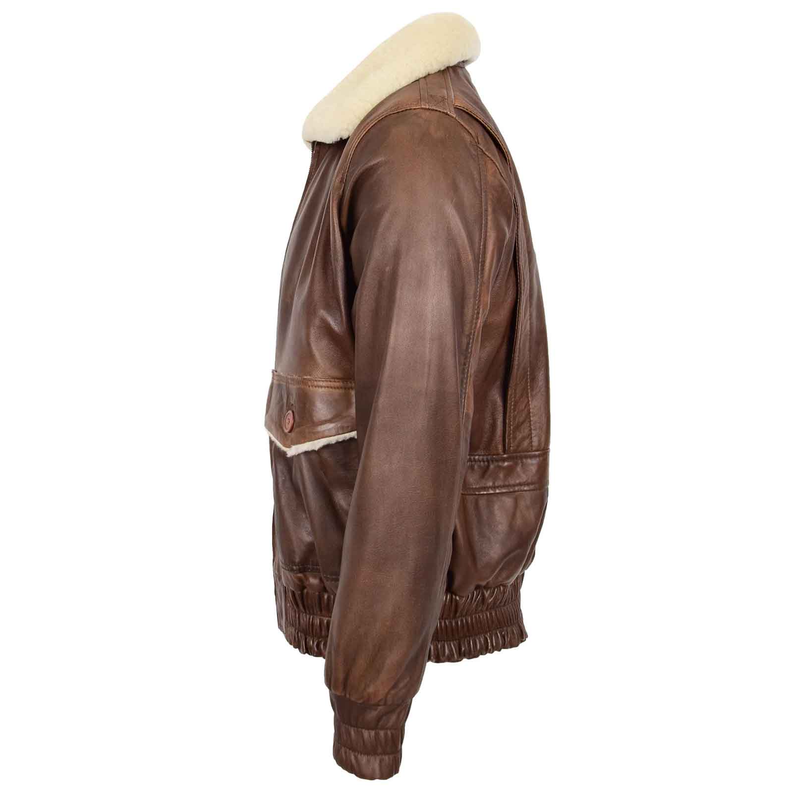 Men’s Leather Bomber Jacket G-1 Aviator Style – Cooper Brown Classic