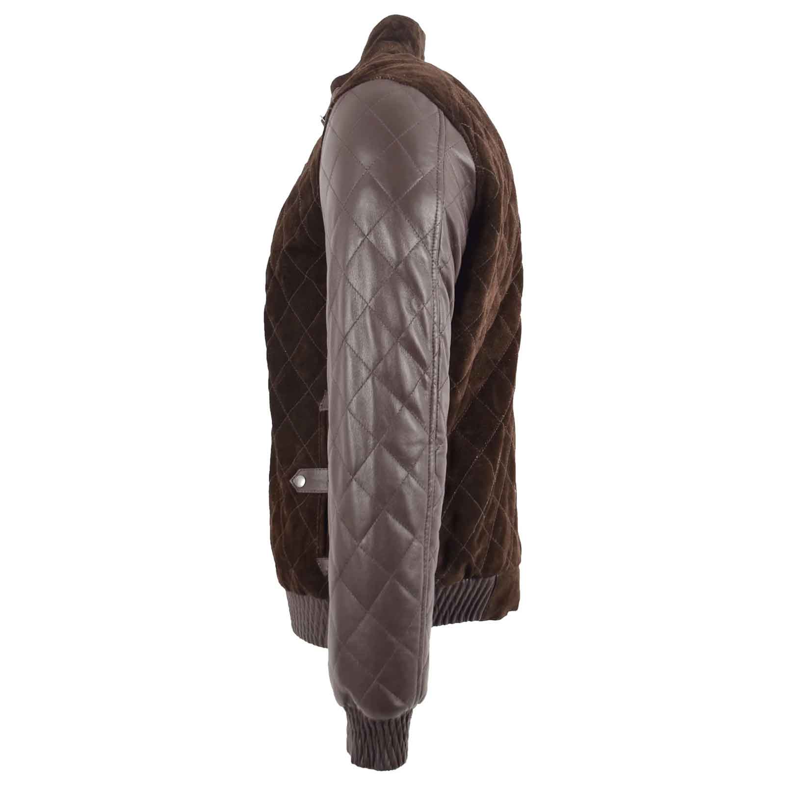 Men’s Leather and Suede Bomber Varsity Jacket – Bradley Brown Classic
