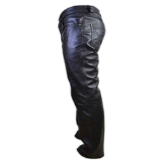 Men's Leather Pants | Black Leather Pants Men 5 Pocket Motor Cycle Black Men's Pant