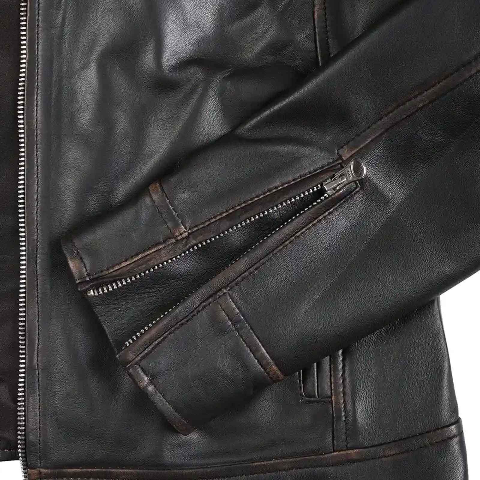 Dodge Women’s Vintage Rub-Off Brown Leather Jacket – Regals Leather