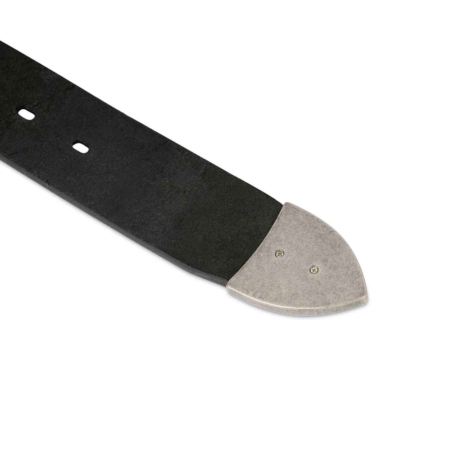 Cowboy Belts Men's - Thick Leather Belt With Silver Buckle Belts 1.5 Inch