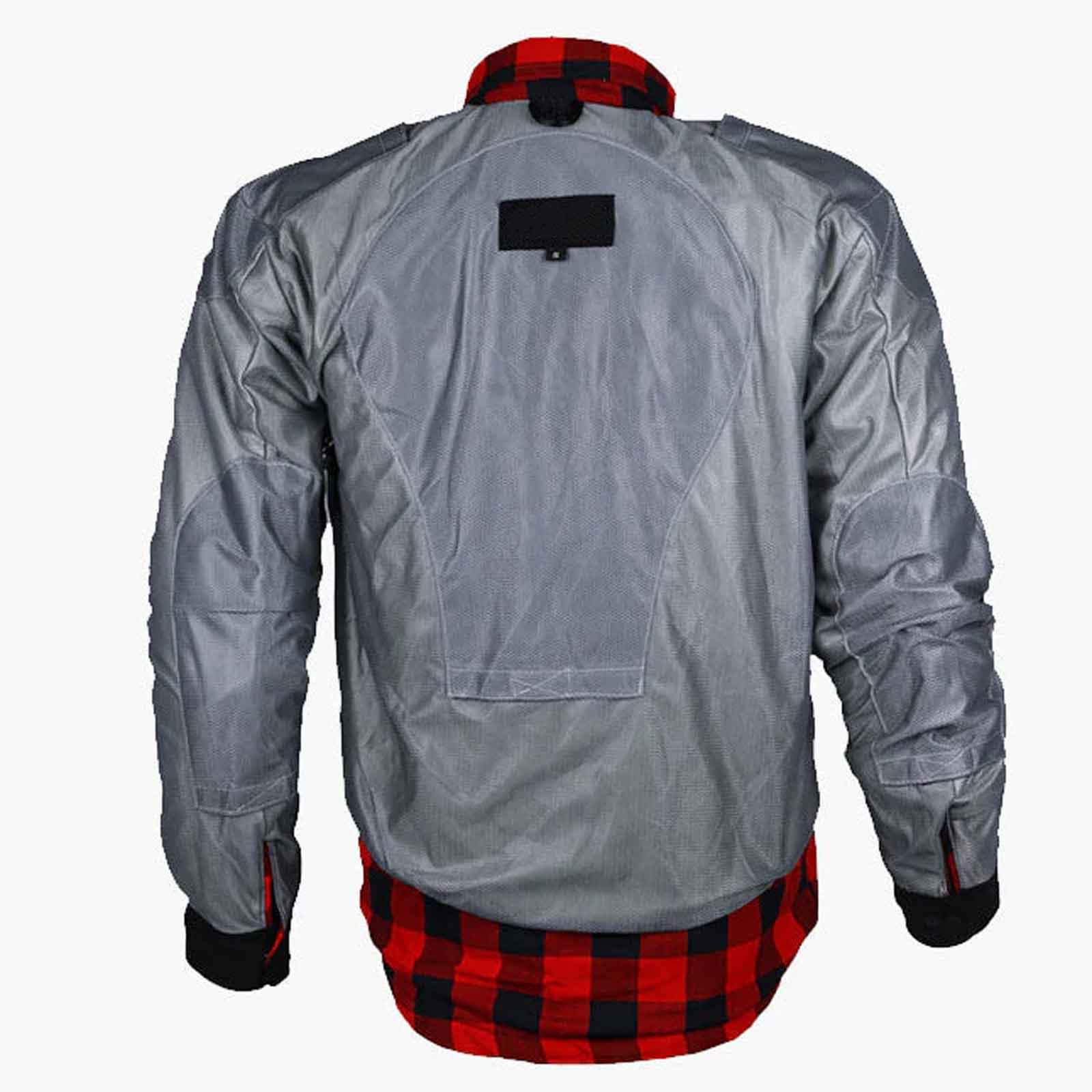 Regals Leather EXO Red/Black Motorcycle Flannel with Kevlar Armor – Protective Riding Shirt for Men