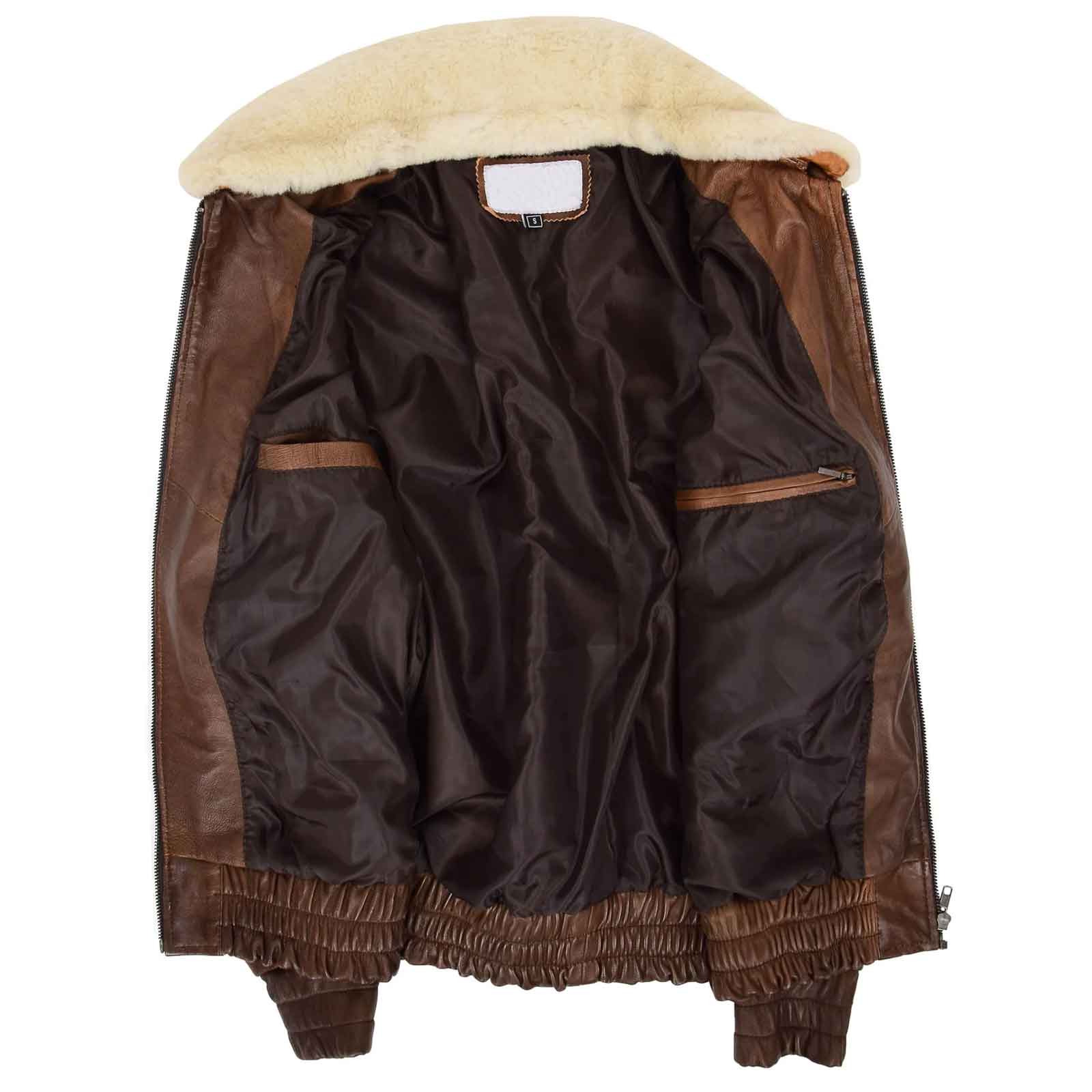 Men’s Leather Bomber Jacket G-1 Aviator Style – Cooper Brown Classic