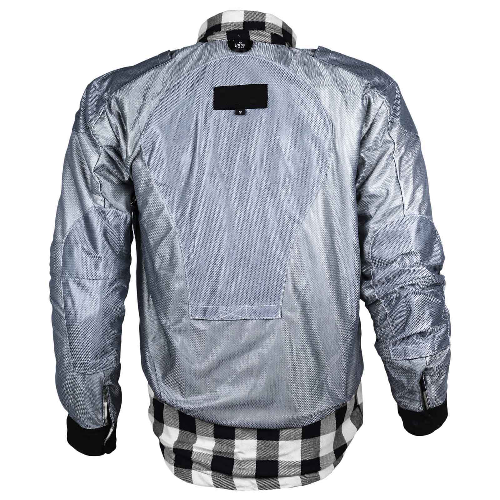 Exo Kevlar® Lined Motorcycle Flannel Shirt White/Black – Protective Riding Shirt with CE Armor Pockets