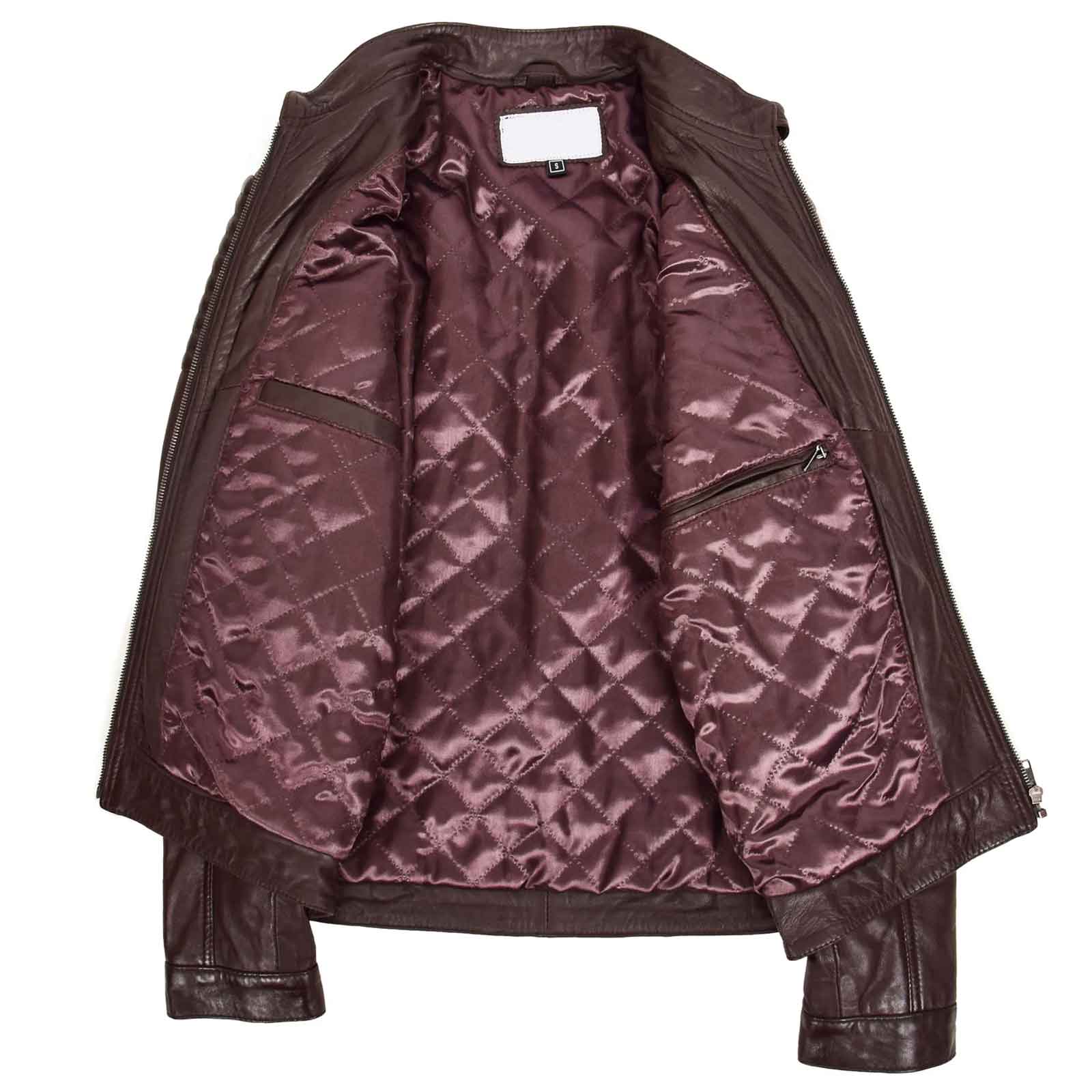 Regals Leather Men’s Brown Café Racer Jacket – Ron Quilted Biker Design