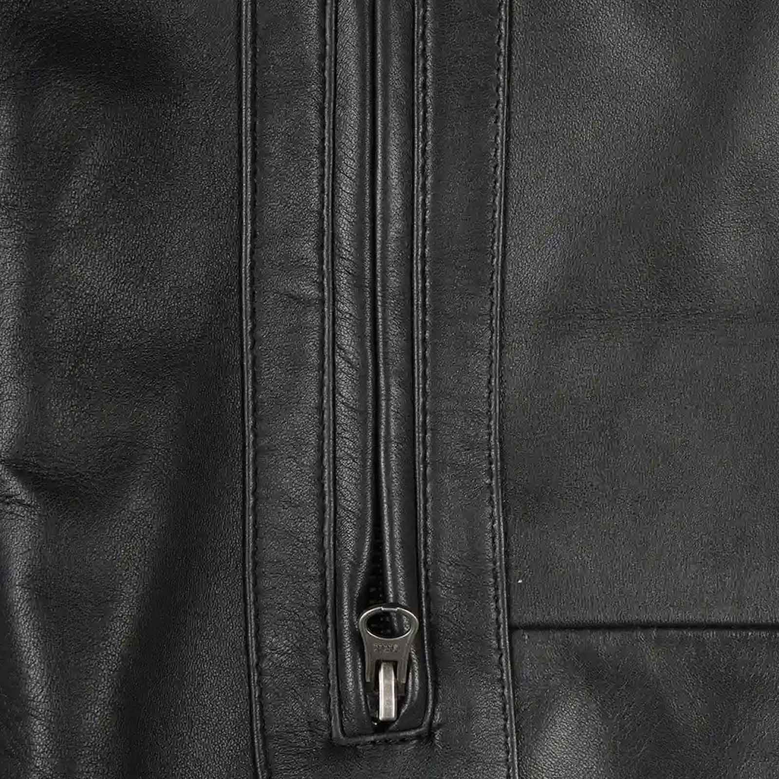 Bristol Men's Real Lambskin Black Leather Car Coat Stylish Long Jacket for Men's