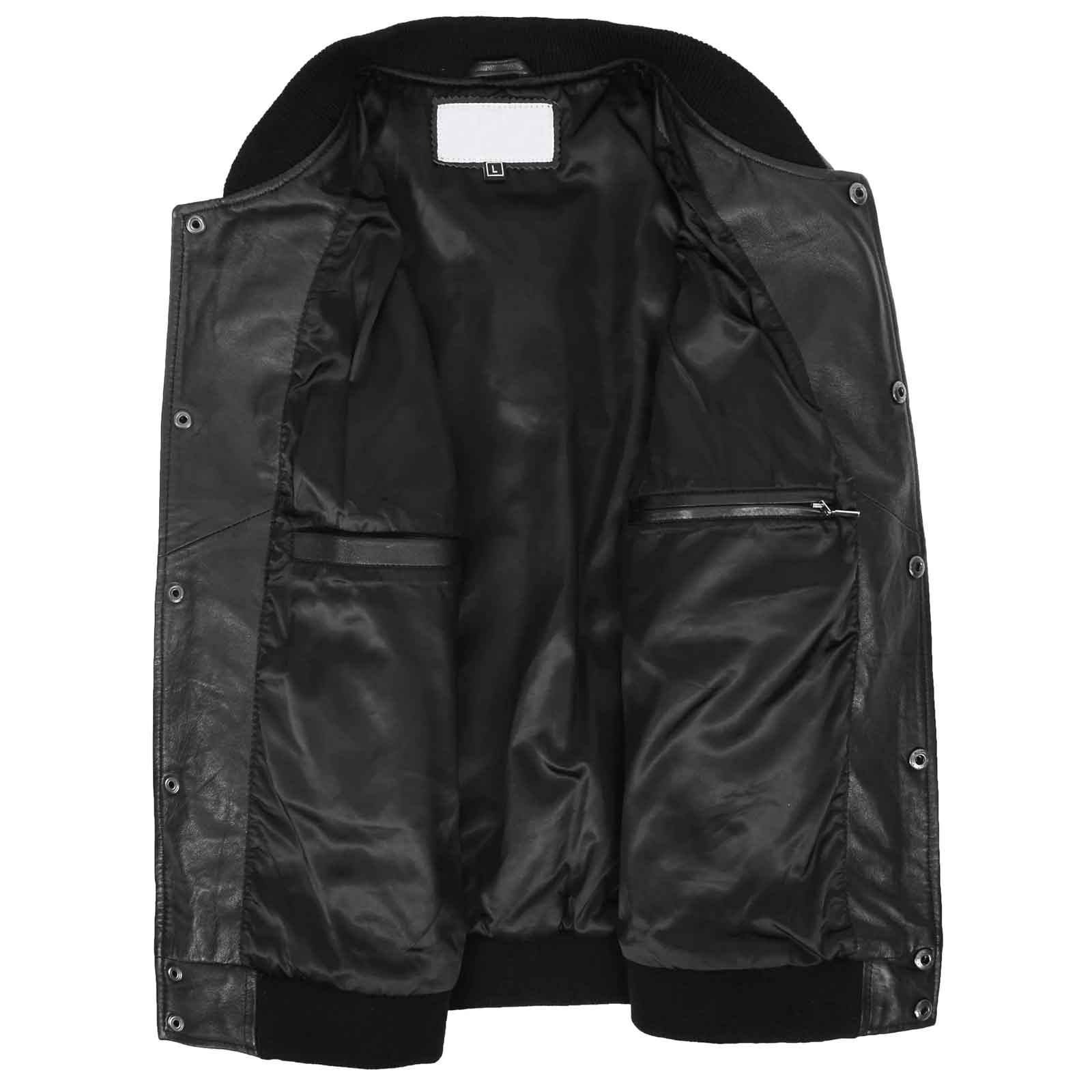 Garry Black & White Leather Varsity Jacket for Men – Classic College Boy Style